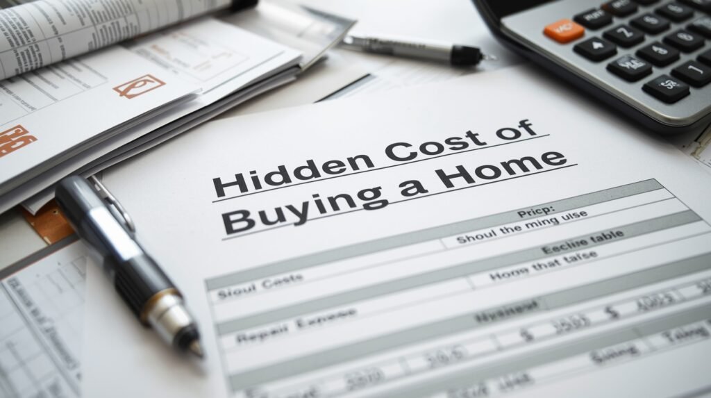 hidden costs of buying a home document calculator and unexpected expenses.