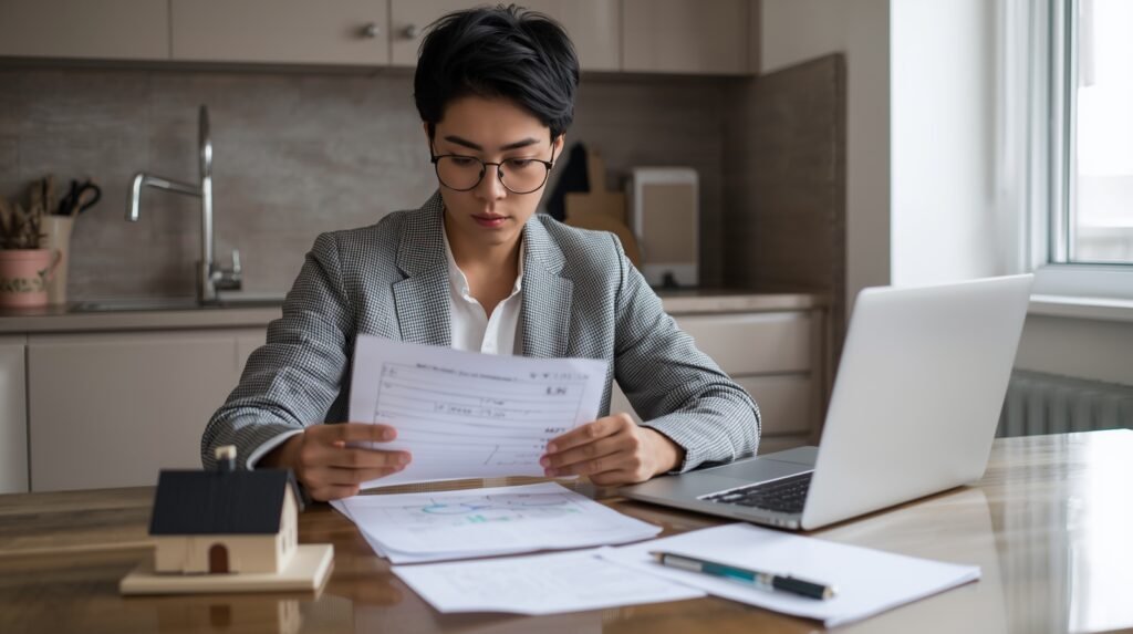 buying a house with student loan debt in USA guide – first time buyer reviewing mortgage and student loan payments before purchasing a home