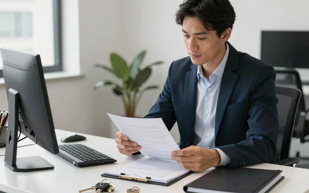 how to build a real estate portfolio step by step showing investor reviewing property documents and portfolio folder