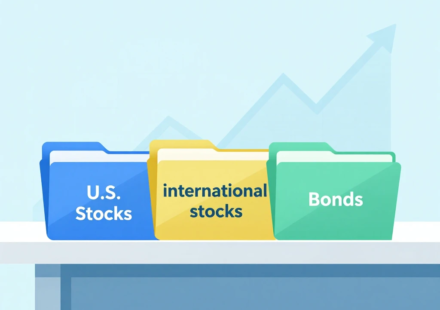3-fund portfolio strategy with US stocks, international stocks, and bond index funds