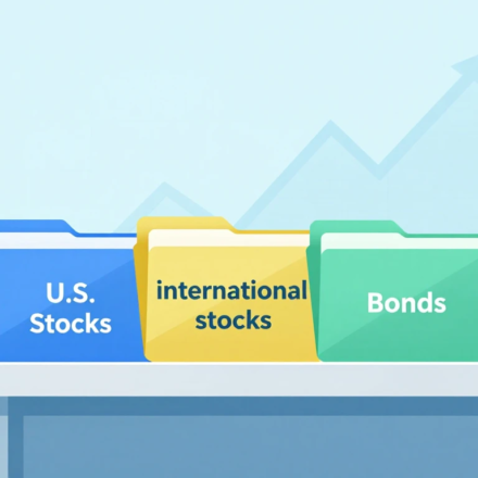 3-fund portfolio strategy with US stocks, international stocks, and bond index funds