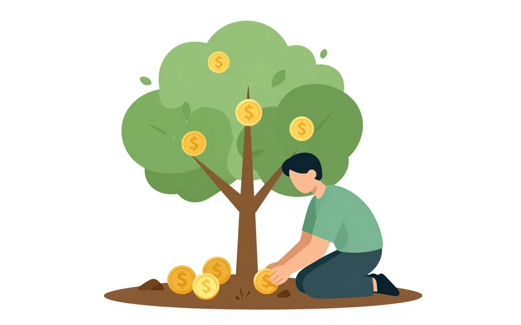 compound interest investing money tree wealth growth illustration