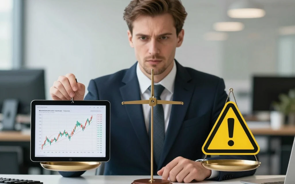 risk vs reward in investing balance scale financial concept