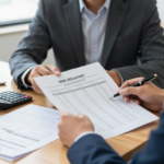 Handwritten real estate ROI calculation showing cap rate and cash-on-cash return