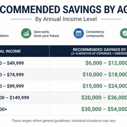 recommended savings amount saved by age 30 at different income levels