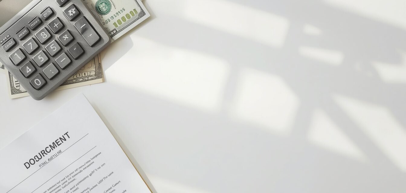Personal loan calculator USA showing monthly payment calculation on a desk